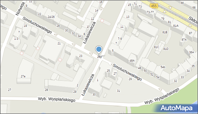 Wrocław, Smoluchowskiego Mariana, 26p, mapa Wrocławia