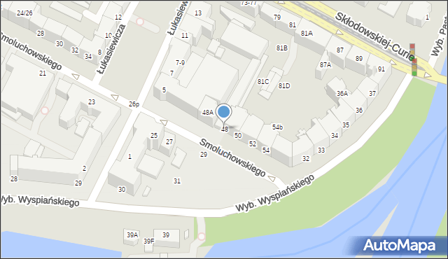 Wrocław, Smoluchowskiego Mariana, 48, mapa Wrocławia