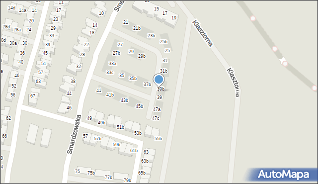 Wrocław, Smardzowska, 39a, mapa Wrocławia