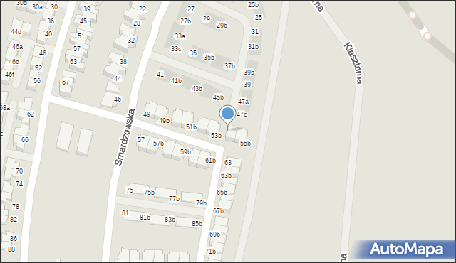 Wrocław, Smardzowska, 55a, mapa Wrocławia