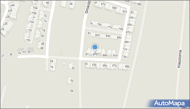 Wrocław, Smardzowska, 87b, mapa Wrocławia