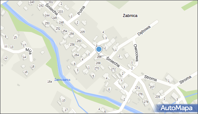 Żabnica, Śmiecha Karola, ks., 266, mapa Żabnica