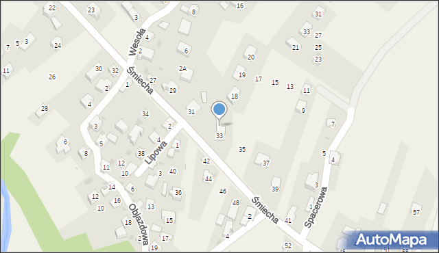 Żabnica, Śmiecha Karola, ks., 33A, mapa Żabnica