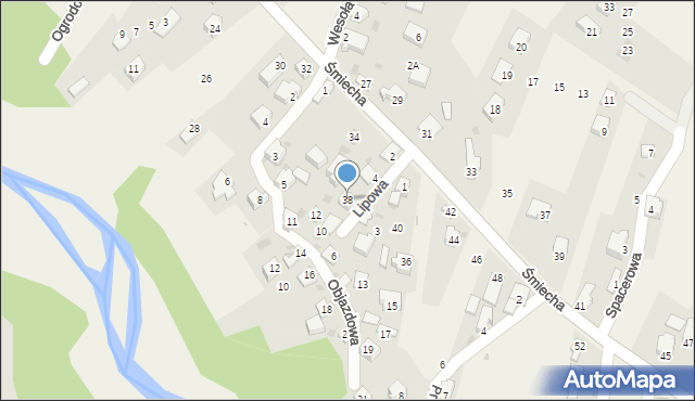 Żabnica, Śmiecha Karola, ks., 38, mapa Żabnica