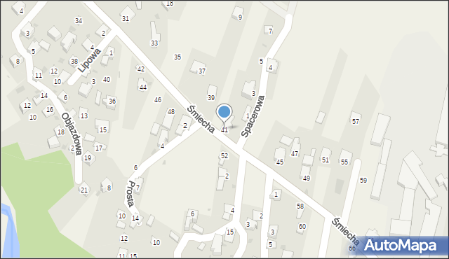 Żabnica, Śmiecha Karola, ks., 41, mapa Żabnica