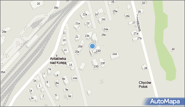 Zakopane, Smrekowa, 23E, mapa Zakopanego