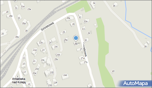 Zakopane, Smrekowa, 26c, mapa Zakopanego