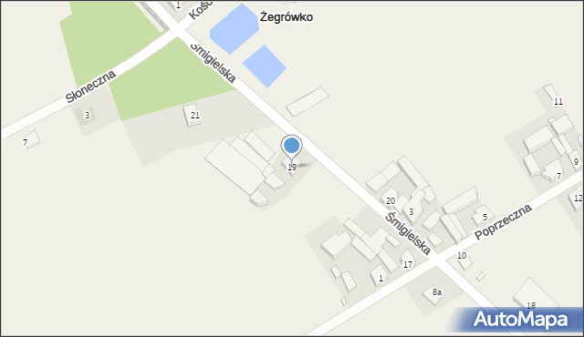 Żegrówko, Śmigielska, 19, mapa Żegrówko