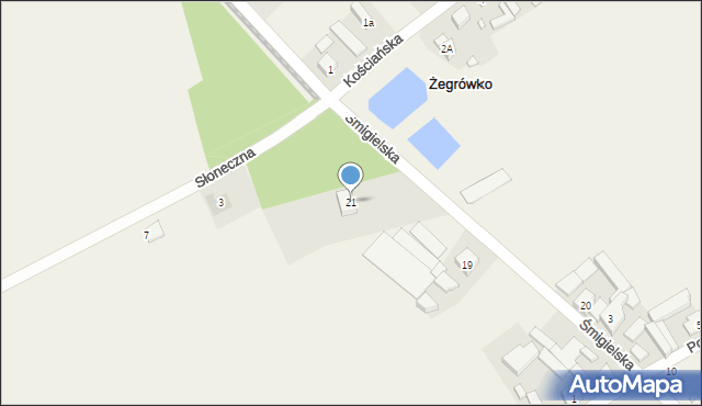 Żegrówko, Śmigielska, 21, mapa Żegrówko