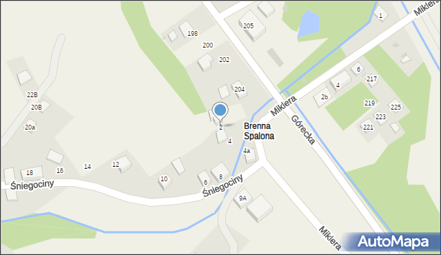 Brenna, Śniegociny, 2, mapa Brenna