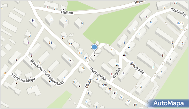 Cieszyn, Śniegonia Franciszka, bp., 2, mapa Cieszyna