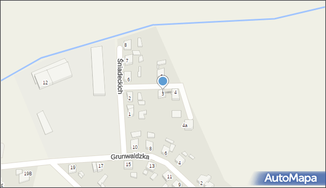 Damasławek, Śniadeckich, 3, mapa Damasławek