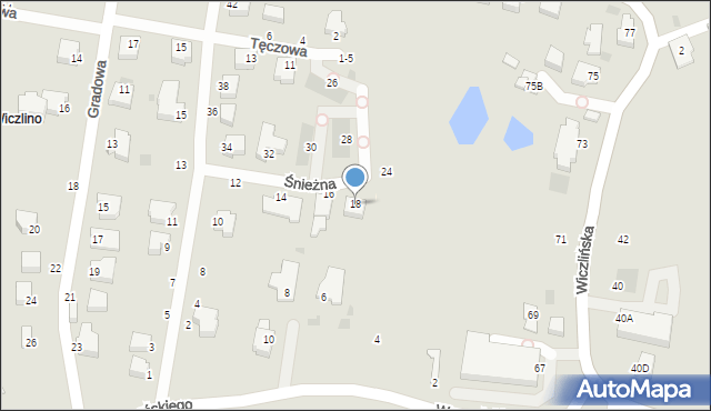 Gdynia, Śnieżna, 18, mapa Gdyni