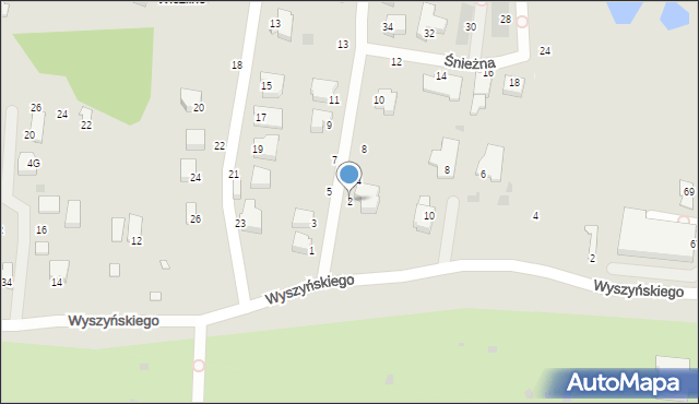 Gdynia, Śnieżna, 2, mapa Gdyni