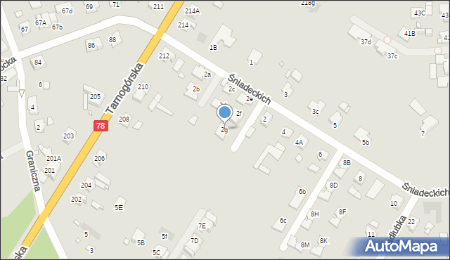 Gliwice, Śniadeckich, 2g, mapa Gliwic