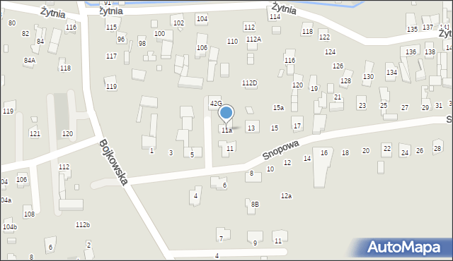 Gliwice, Snopowa, 11a, mapa Gliwic