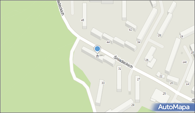 Grudziądz, Śniadeckich, 35, mapa Grudziądza
