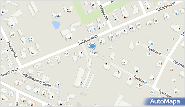 Gryfice, Śniadeckich, 14A, mapa Gryfice