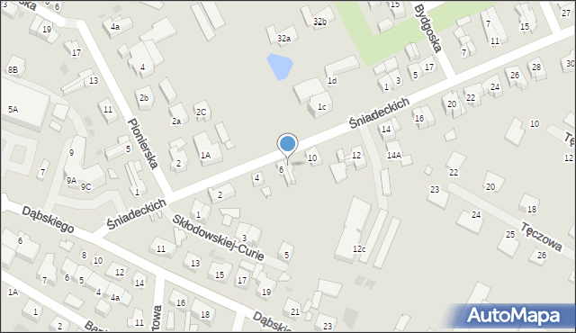 Gryfice, Śniadeckich, 8, mapa Gryfice