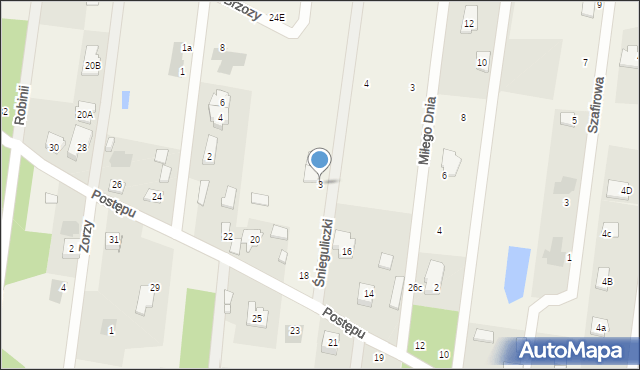 Izabela, Śnieguliczki, 3, mapa Izabela