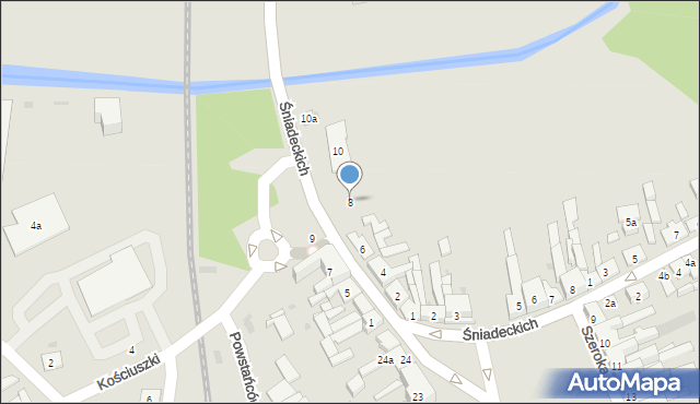 Janowiec Wielkopolski, Śniadeckich, 8, mapa Janowiec Wielkopolski