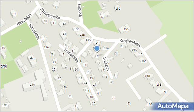 Jelenia Góra, Śnieżna, 2, mapa Jelenia Góra