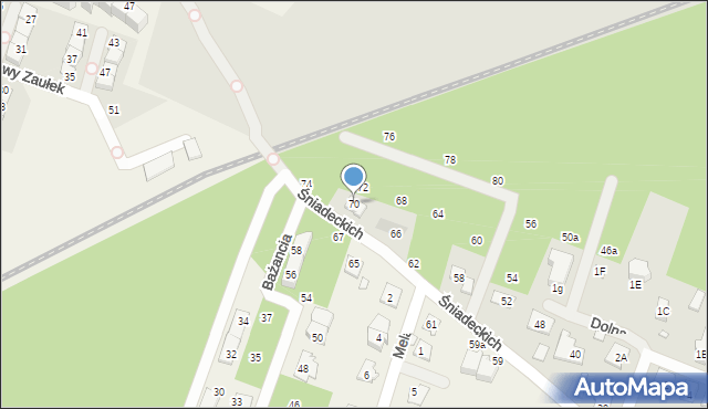 Konstancin-Jeziorna, Śniadeckich, 70, mapa Konstancin-Jeziorna