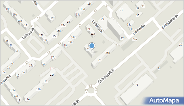 Koszalin, Śniadeckich, 23a, mapa Koszalina