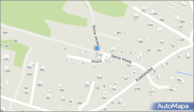 Kraków, Snozy, 2, mapa Krakowa