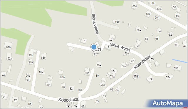 Kraków, Snozy, 3, mapa Krakowa