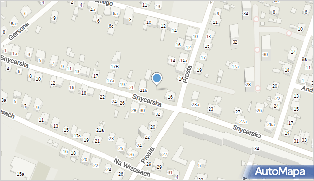 Kraków, Snycerska, 21e, mapa Krakowa