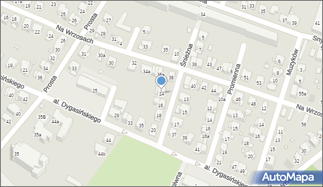 Kraków, Śnieżna, 14, mapa Krakowa