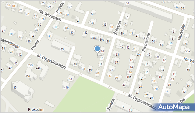 Kraków, Śnieżna, 16a, mapa Krakowa