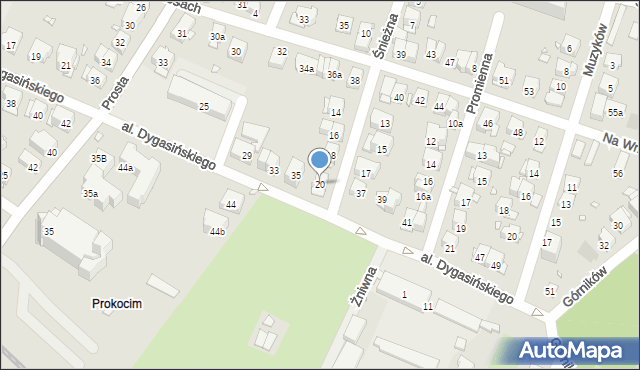 Kraków, Śnieżna, 20, mapa Krakowa