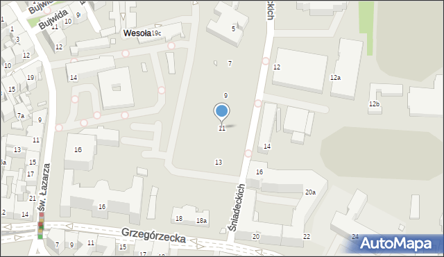 Kraków, Śniadeckich, 11, mapa Krakowa