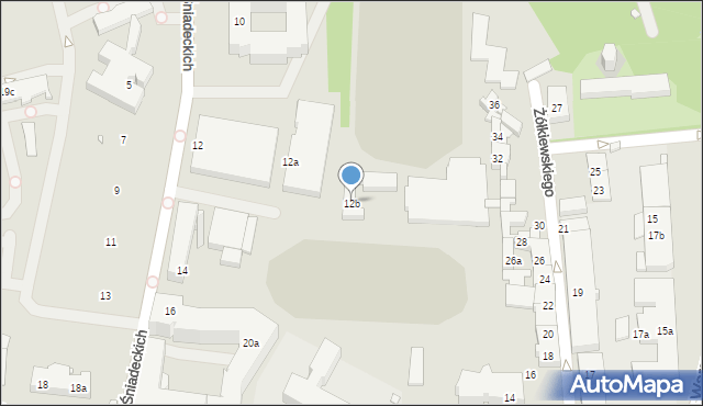 Kraków, Śniadeckich, 12b, mapa Krakowa
