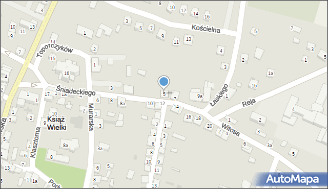 Książ Wielki, Śniadeckiego Jana, 5, mapa Książ Wielki