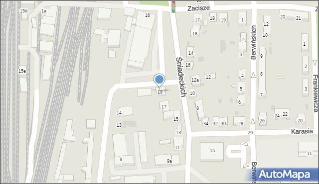 Leszno, Śniadeckich, 19, mapa Leszno