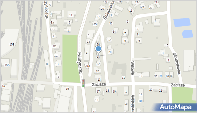 Leszno, Śniadeckich, 24, mapa Leszno