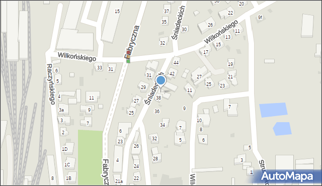 Leszno, Śniadeckich, 40, mapa Leszno