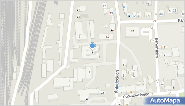 Leszno, Śniadeckich, 5, mapa Leszno