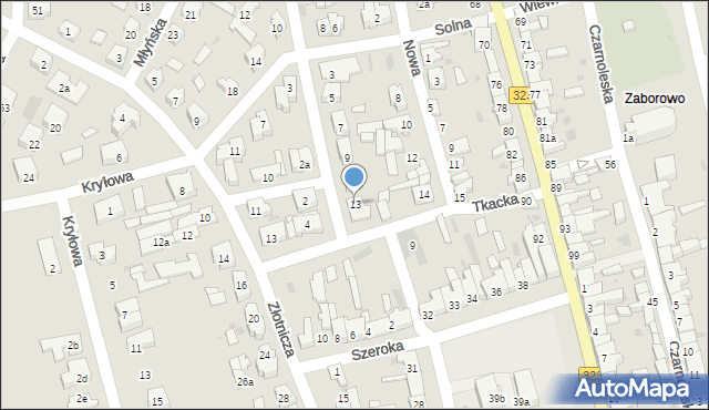 Leszno, Snycerska, 13, mapa Leszno