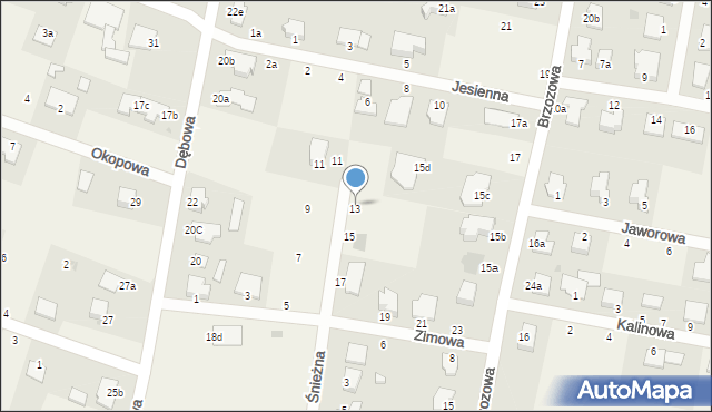 Łochowo, Śnieżna, 13, mapa Łochowo