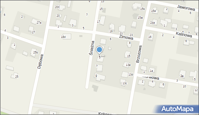 Łochowo, Śnieżna, 5, mapa Łochowo