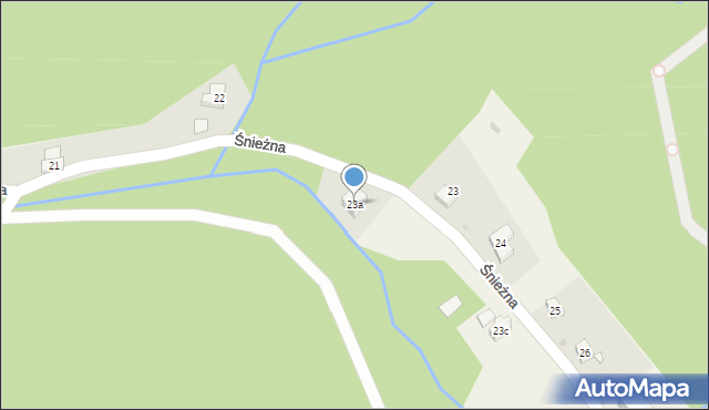 Międzygórze, Śnieżna, 23a, mapa Międzygórze