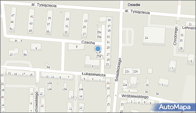 Oświęcim, Śniadeckiego Jędrzeja, 27a, mapa Oświęcimia