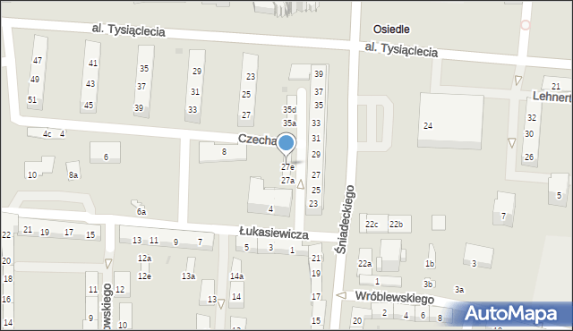 Oświęcim, Śniadeckiego Jędrzeja, 27f, mapa Oświęcimia