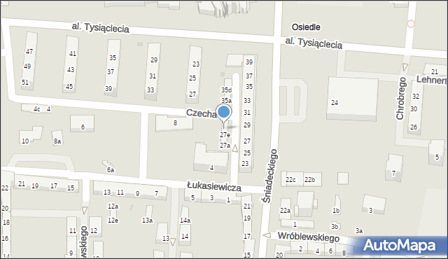 Oświęcim, Śniadeckiego Jędrzeja, 27g, mapa Oświęcimia