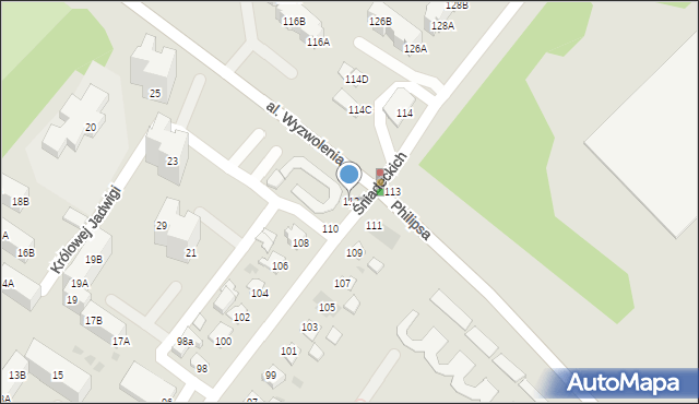 Piła, Śniadeckich, 112, mapa Piły