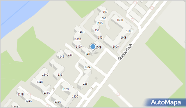 Piła, Śniadeckich, 150A, mapa Piły